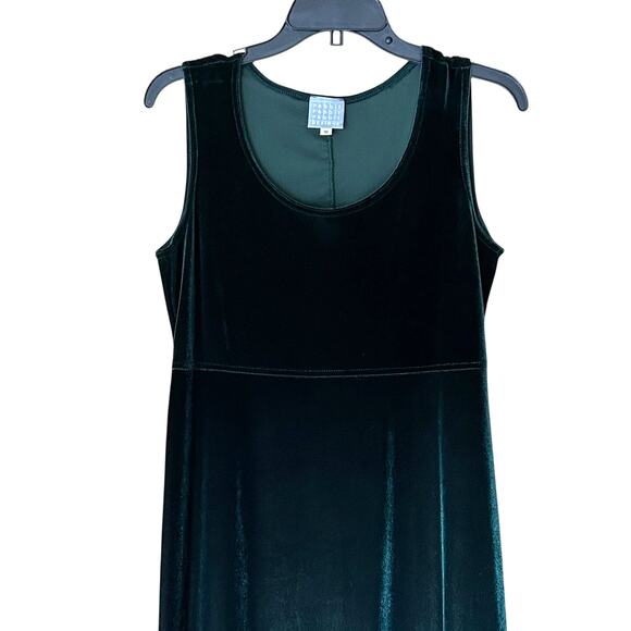 Vintage 90s Burnout Velvet Maxi Dress w/ Jacket Green 10P Holiday Party Y2K Goth - Picture 7 of 12